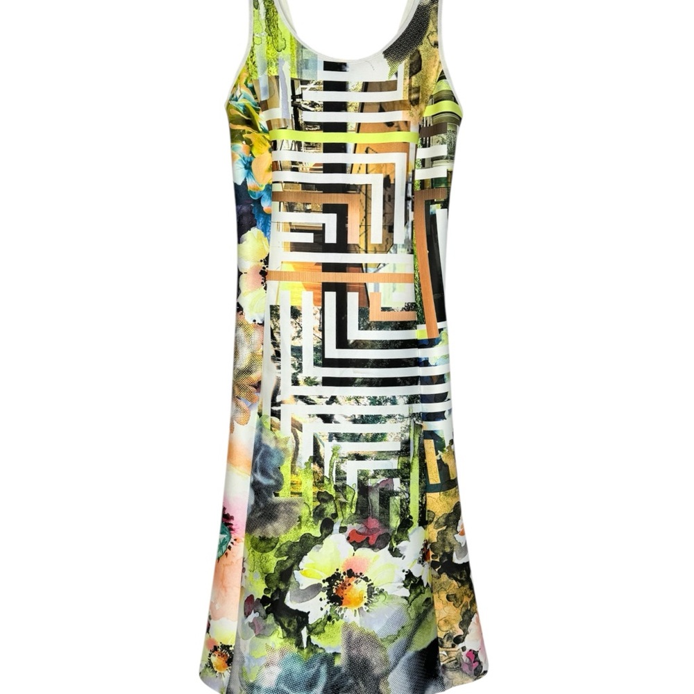 Clover Canyon Abstract Maze Neoprene Fit & Flare Midi Dress size S - Picture 2 of 7